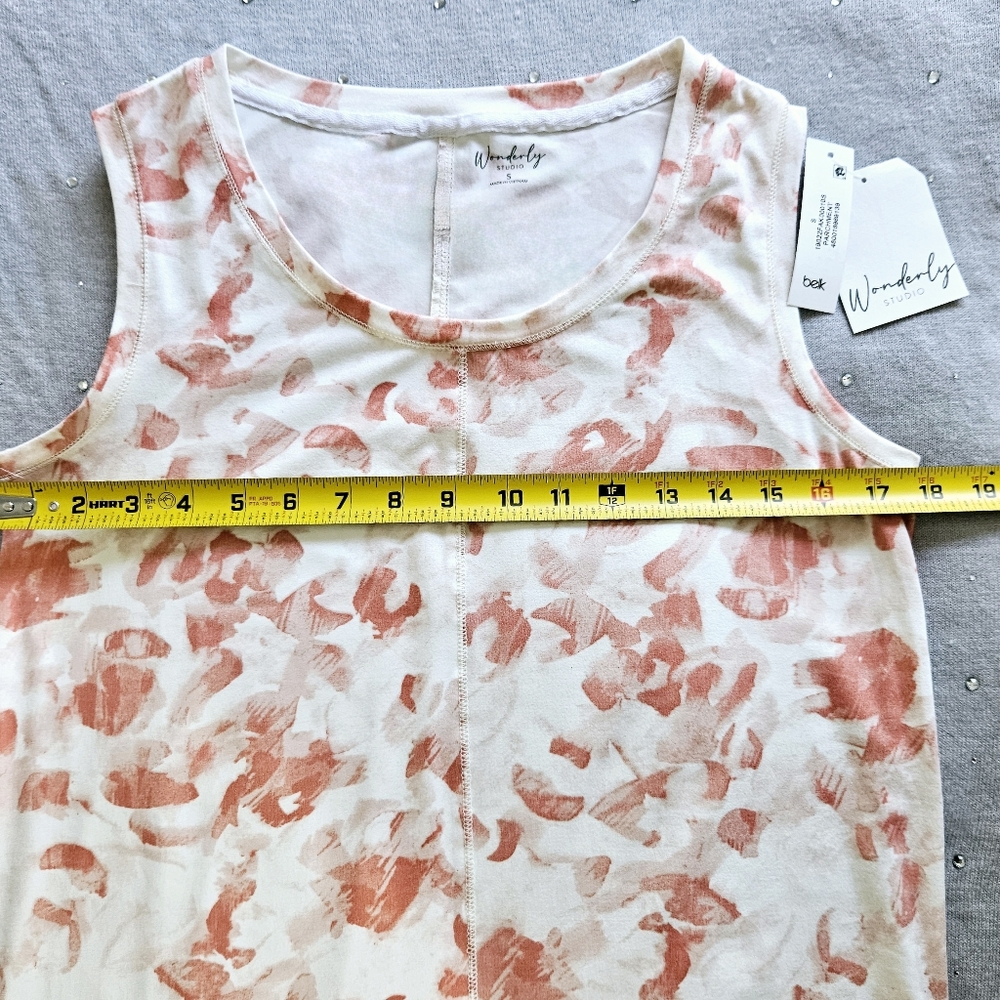 WONDERLY STUDIO Womens Top/Tunic, Coral/Cream Sz Small, New! - Picture 5 of 8